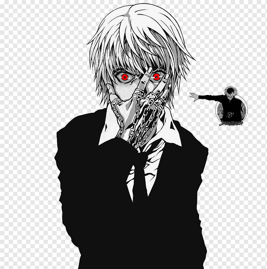 Kaneki în costum PFP manga Fundal