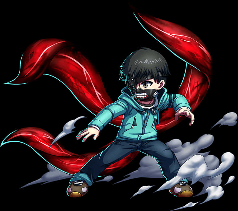 Kaneki Ken transformat, personaj anime Fundal