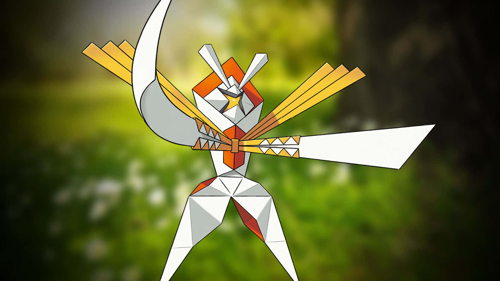 Kartana Pokemon în fundal natural Fundal
