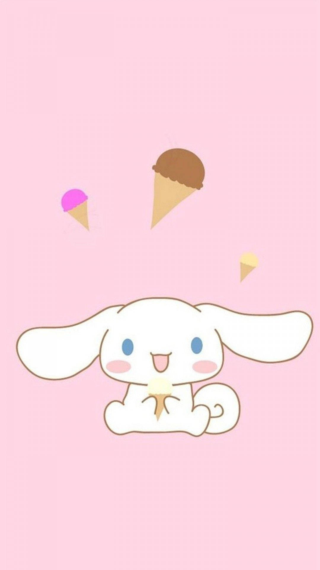Kawaii HD Cinnamoroll mâncând înghețată Fundal