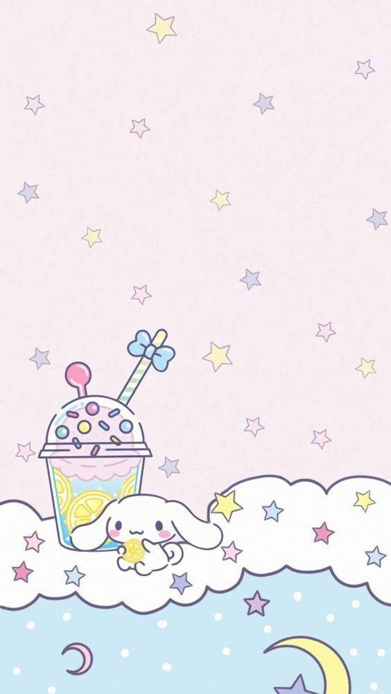 Kawaii HD Cinnamoroll și stele Fundal