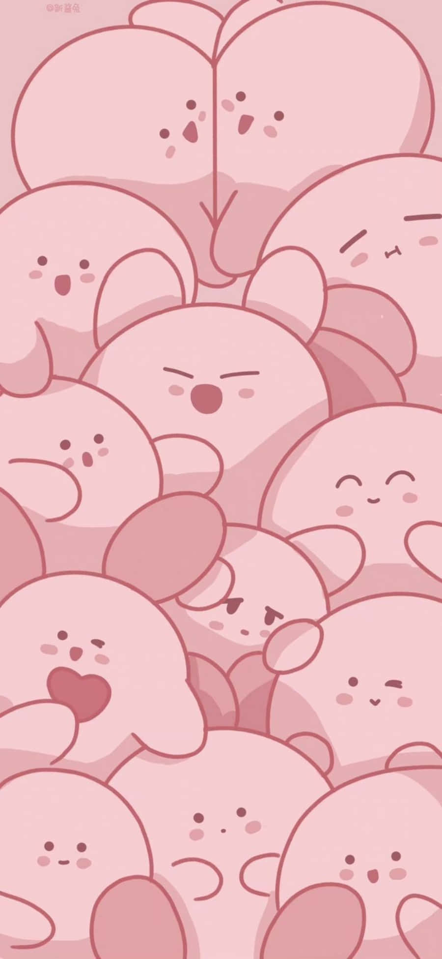 Kawaii Kirby Roz Estetic Fundal