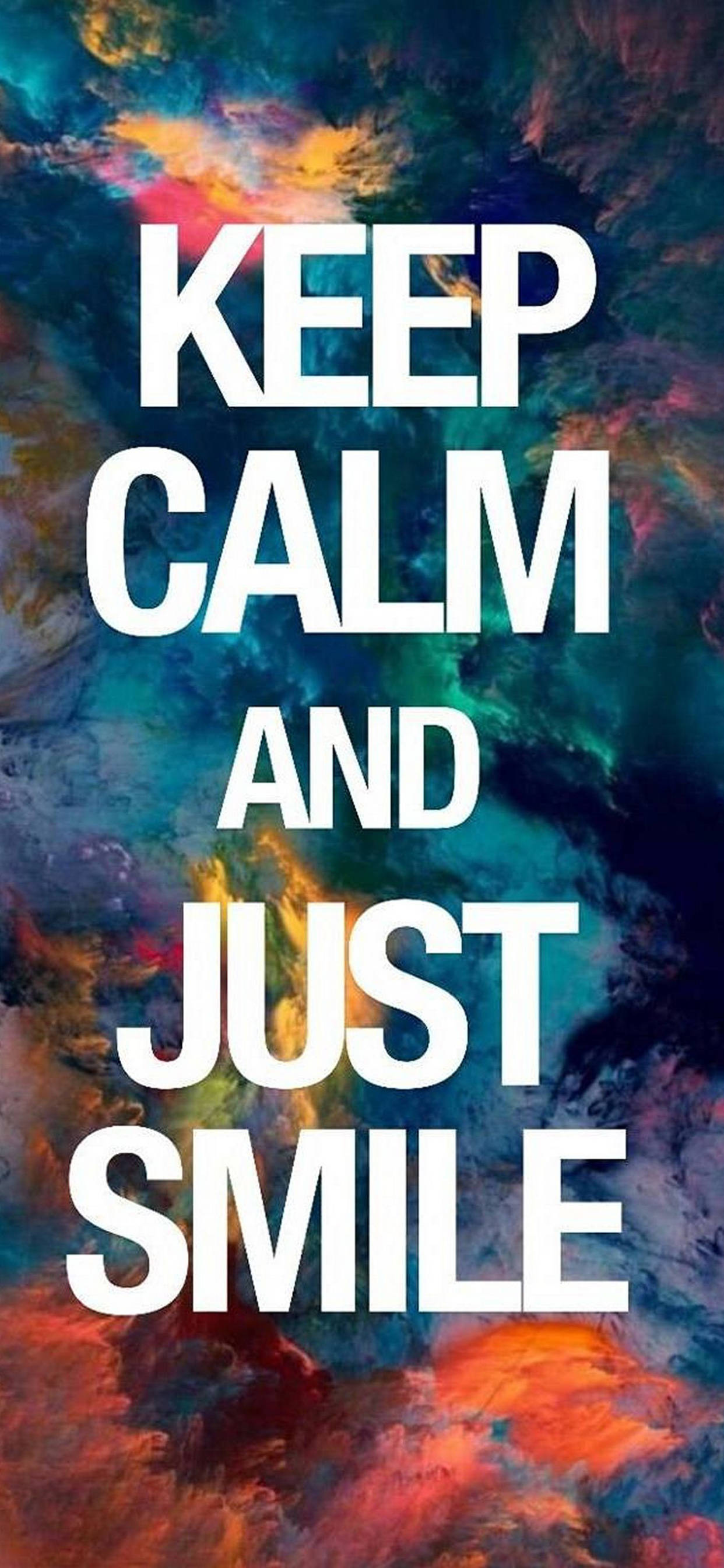 Keep Calm Just Smile Motivational iPhone Fundal