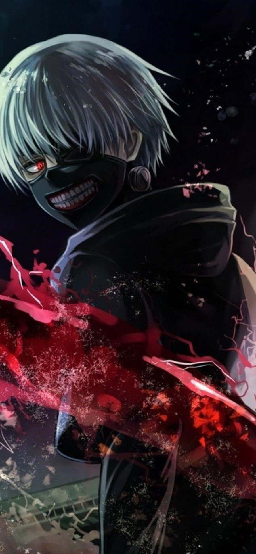 Ken Kaneki din anime Tokyo Ghoul Fundal