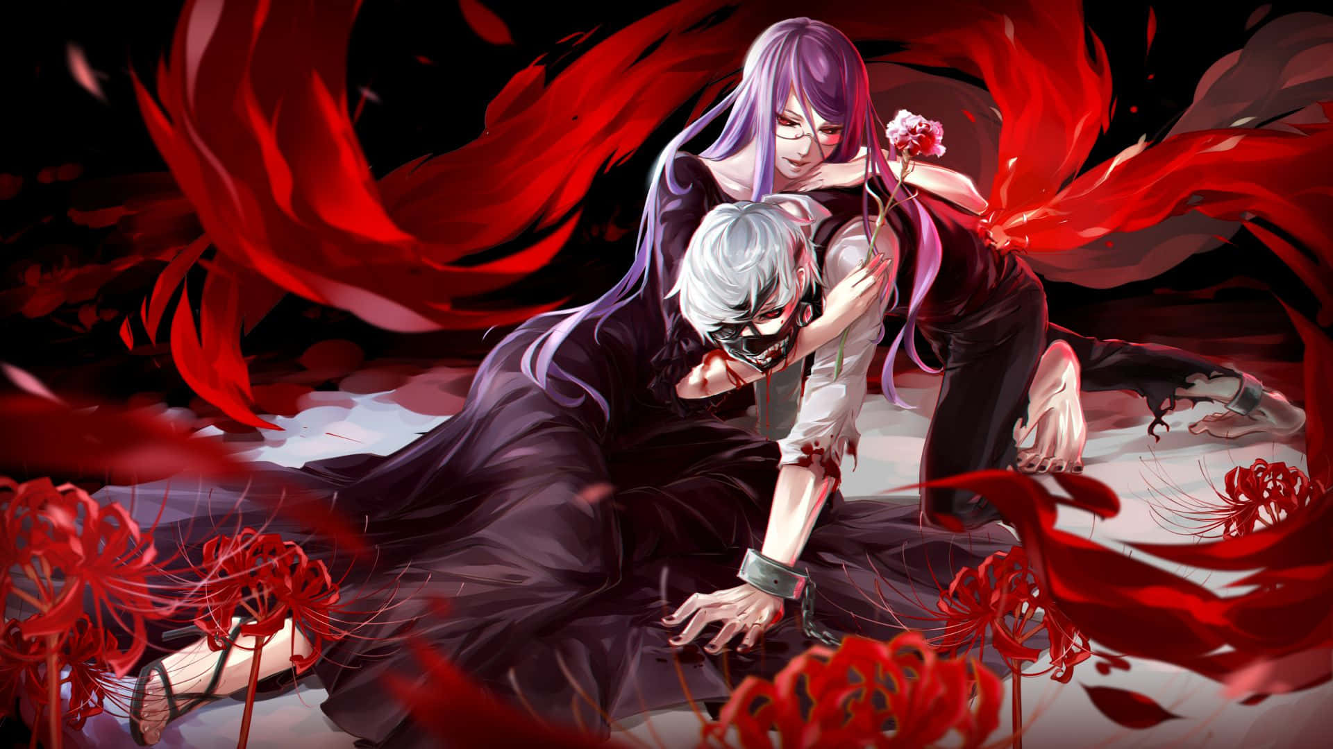 Ken Kaneki - Gata să înfrunte un Ghoul metamorfic Fundal
