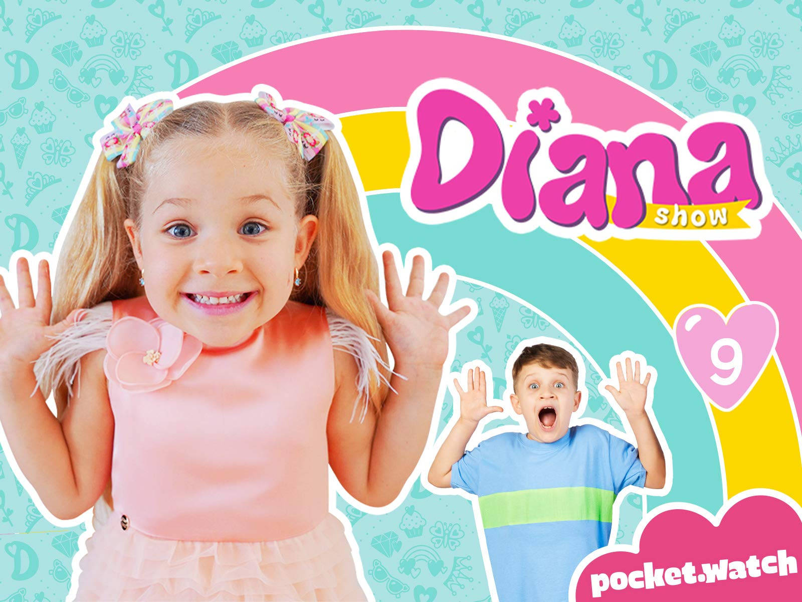 Kids Diana Show Mâinile Sus Fundal