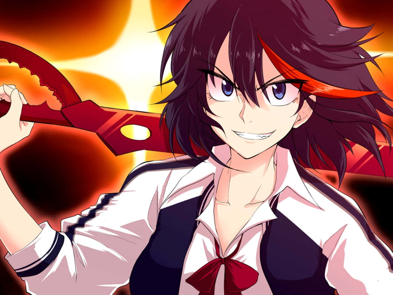 Kill La Kill Ryuko cu Lamă de Foarfecă Imagine Fundal