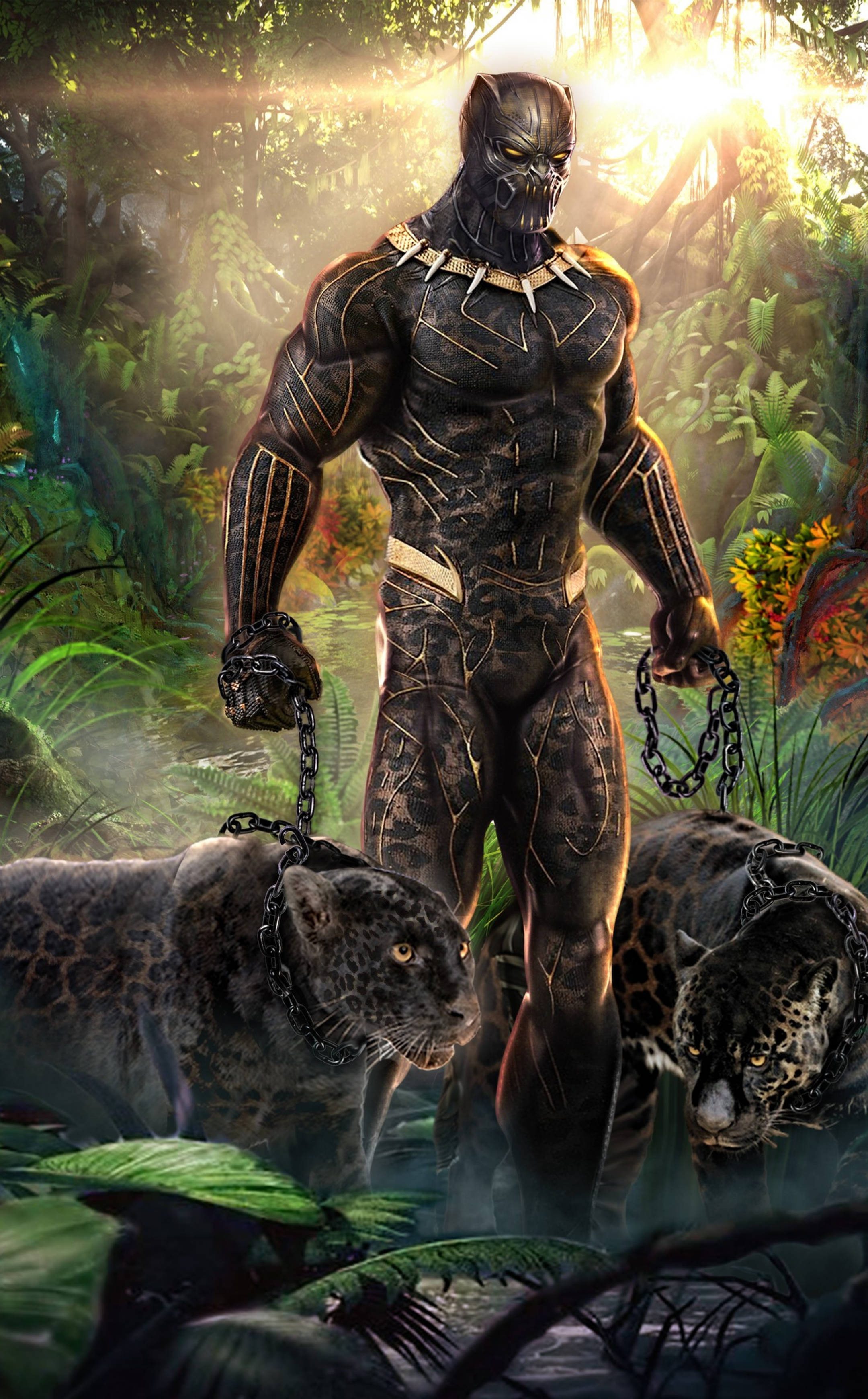 Killmonger și Doi Jaguari Fundal
