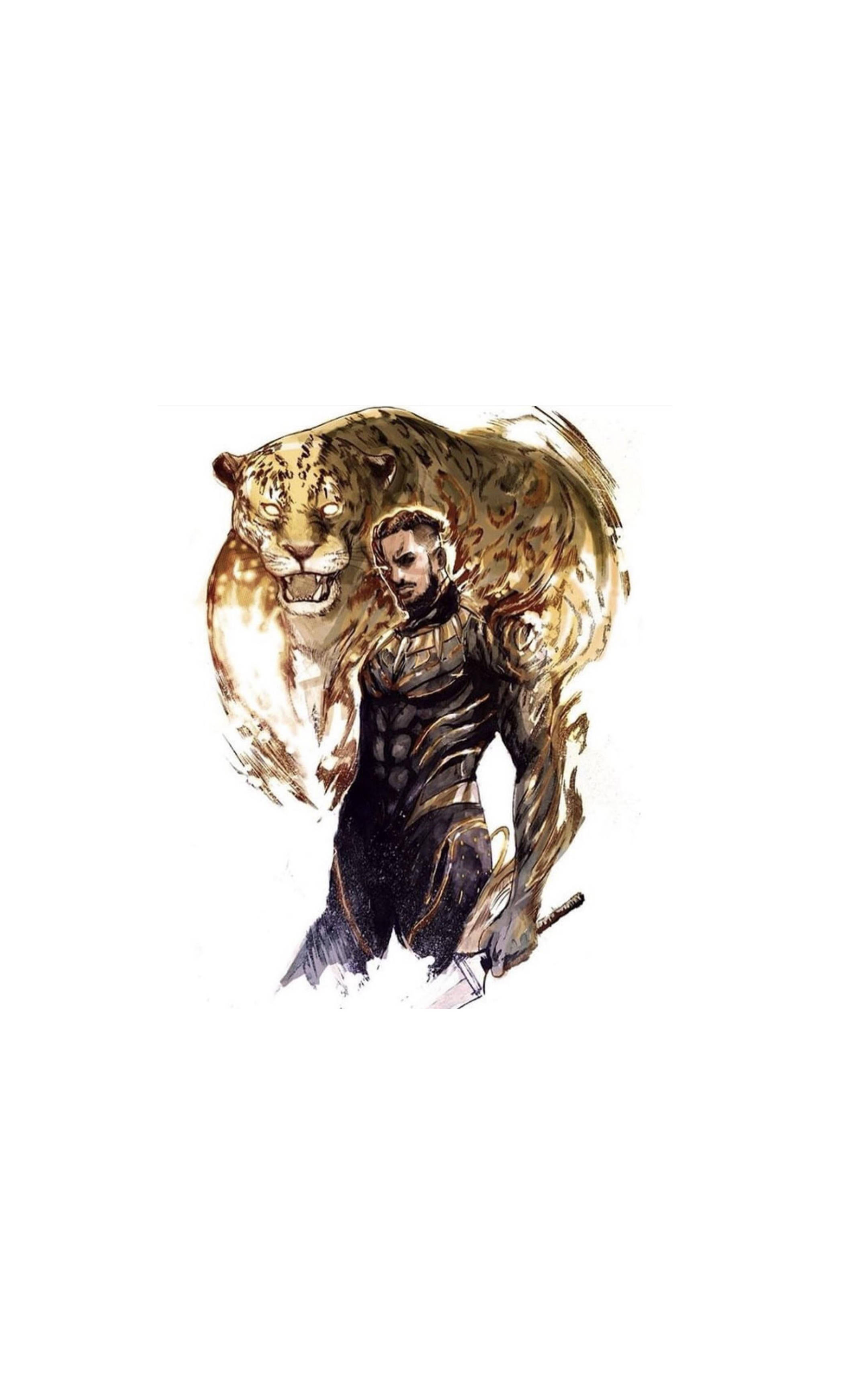 Killmonger și Jaguar Răcnetor Fundal
