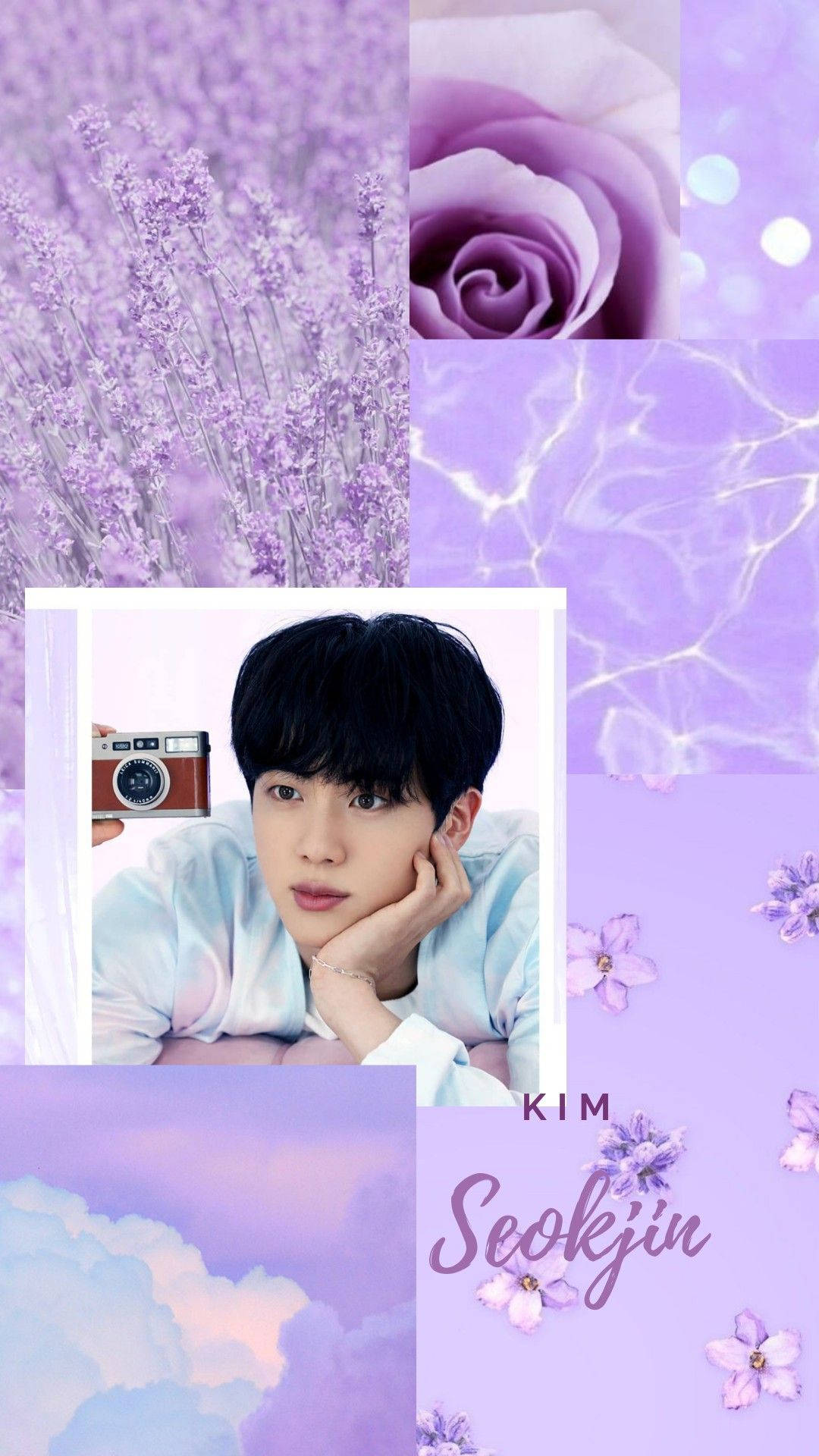 Kim Seokjin Estetic Violet Pastel Fundal