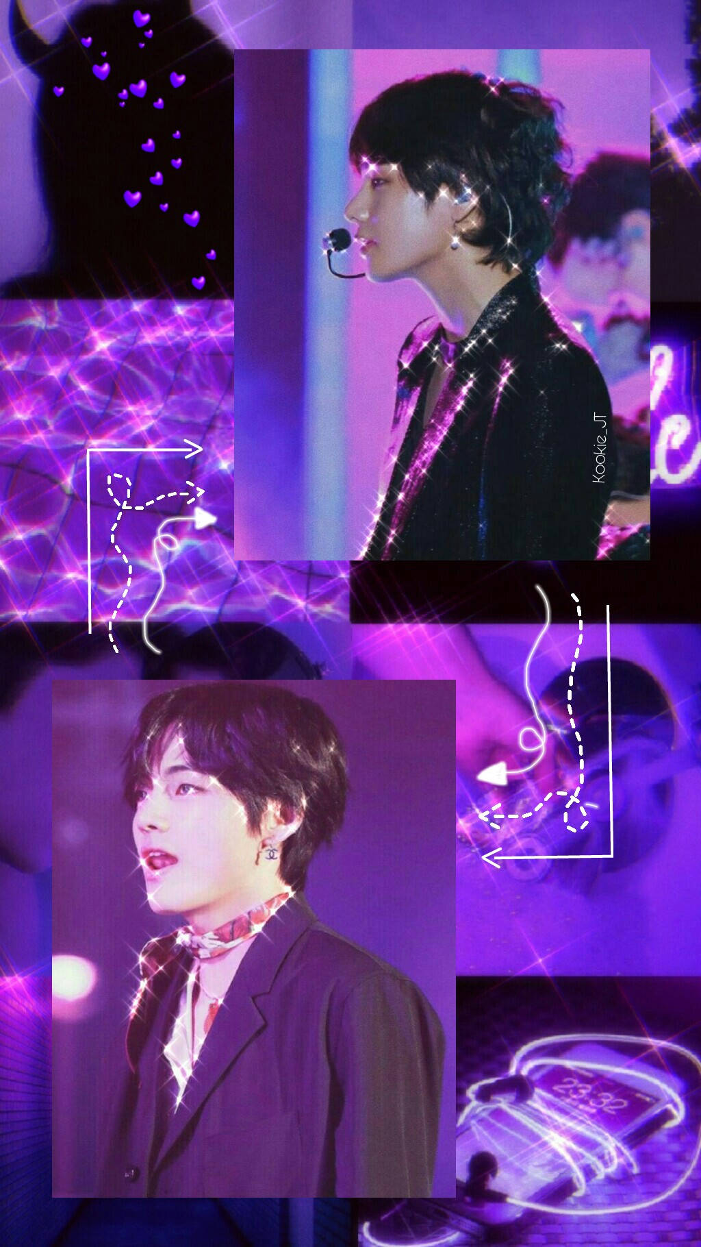 Kim Taehyung Pastel Violet Fundal