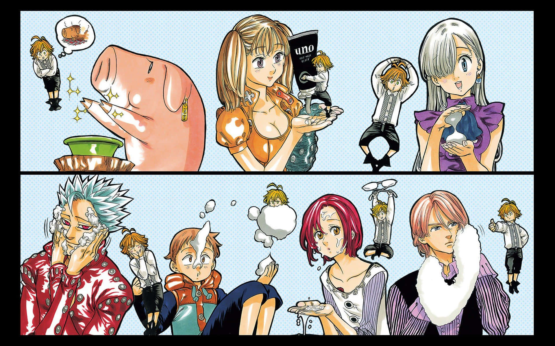 King din Seven Deadly Sins dezlănțuindu-și puterea Fundal