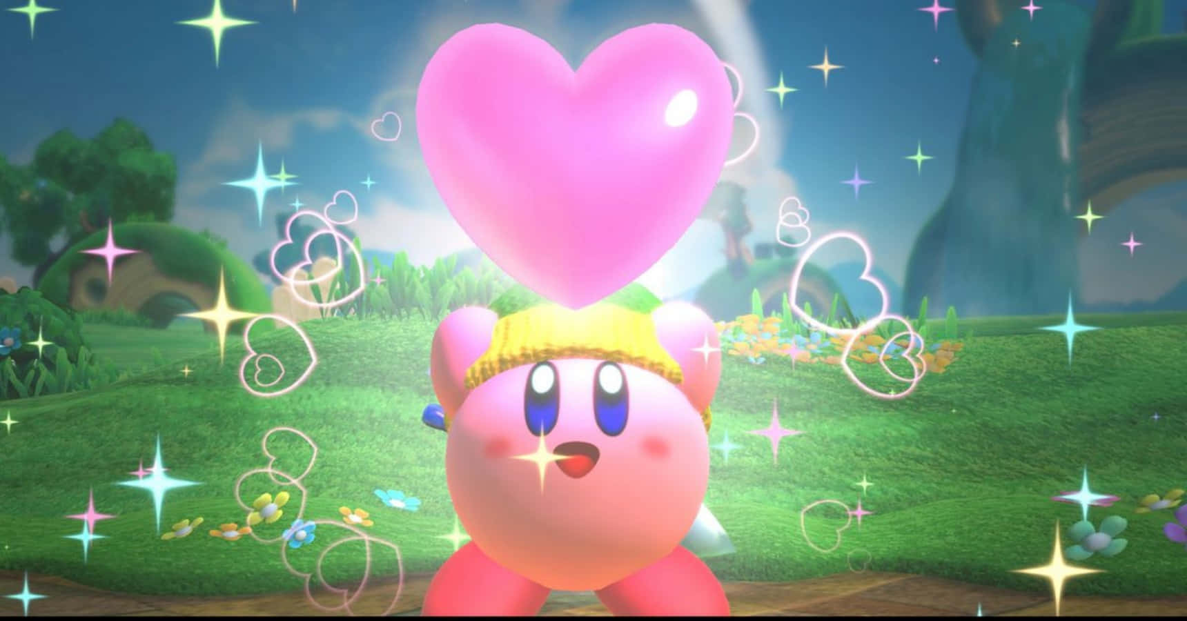 Kirby, bulgărele roz, este gata de luptă Fundal