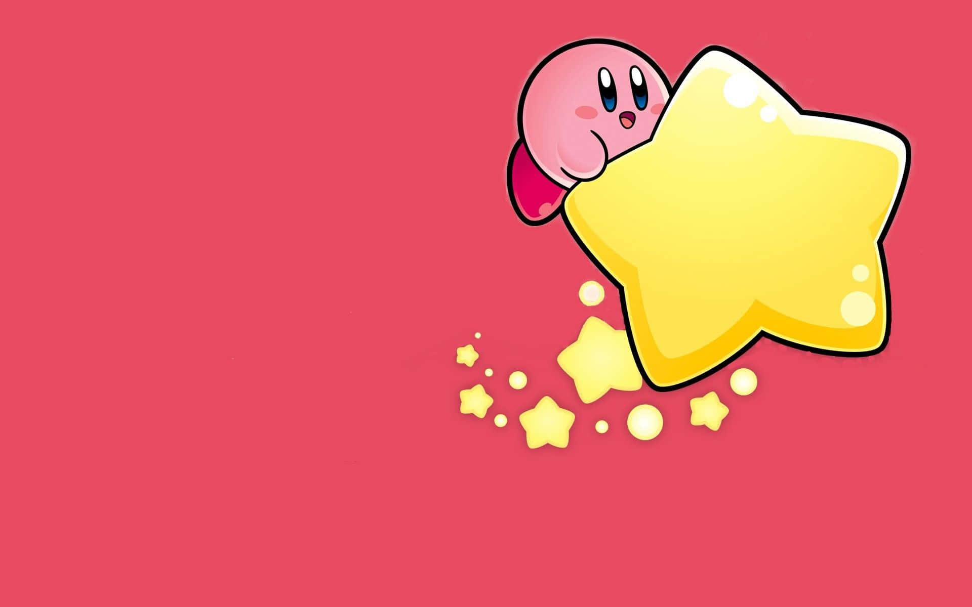 Kirby, celebrul personaj de joc video, vesel și prietenos Fundal