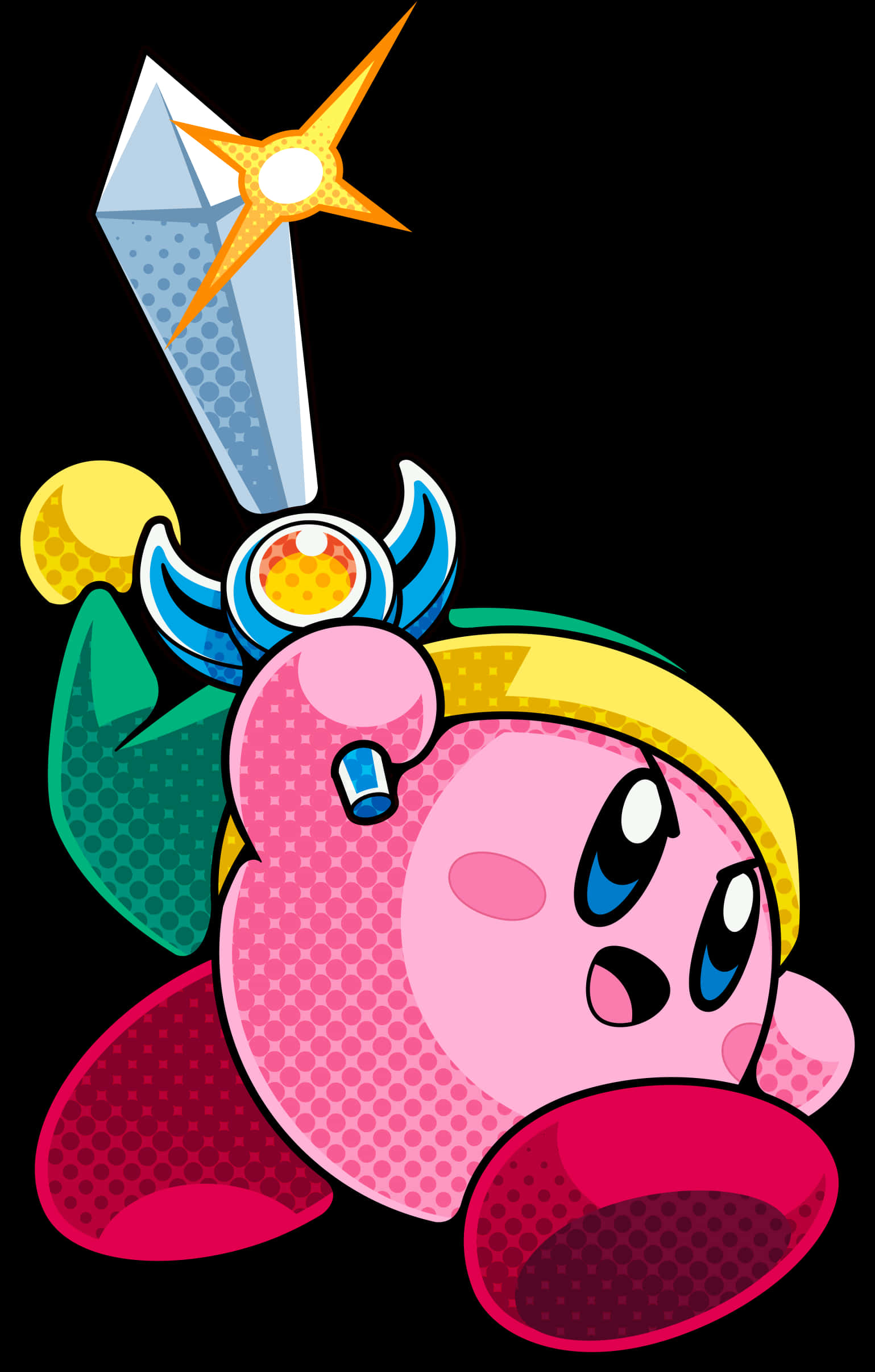 Kirby cu sabia - ilustrație Fundal