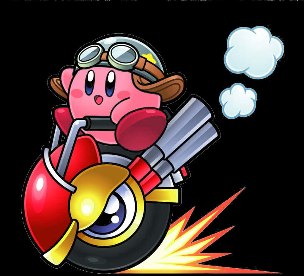 Kirby pe Motocicletă Fundal