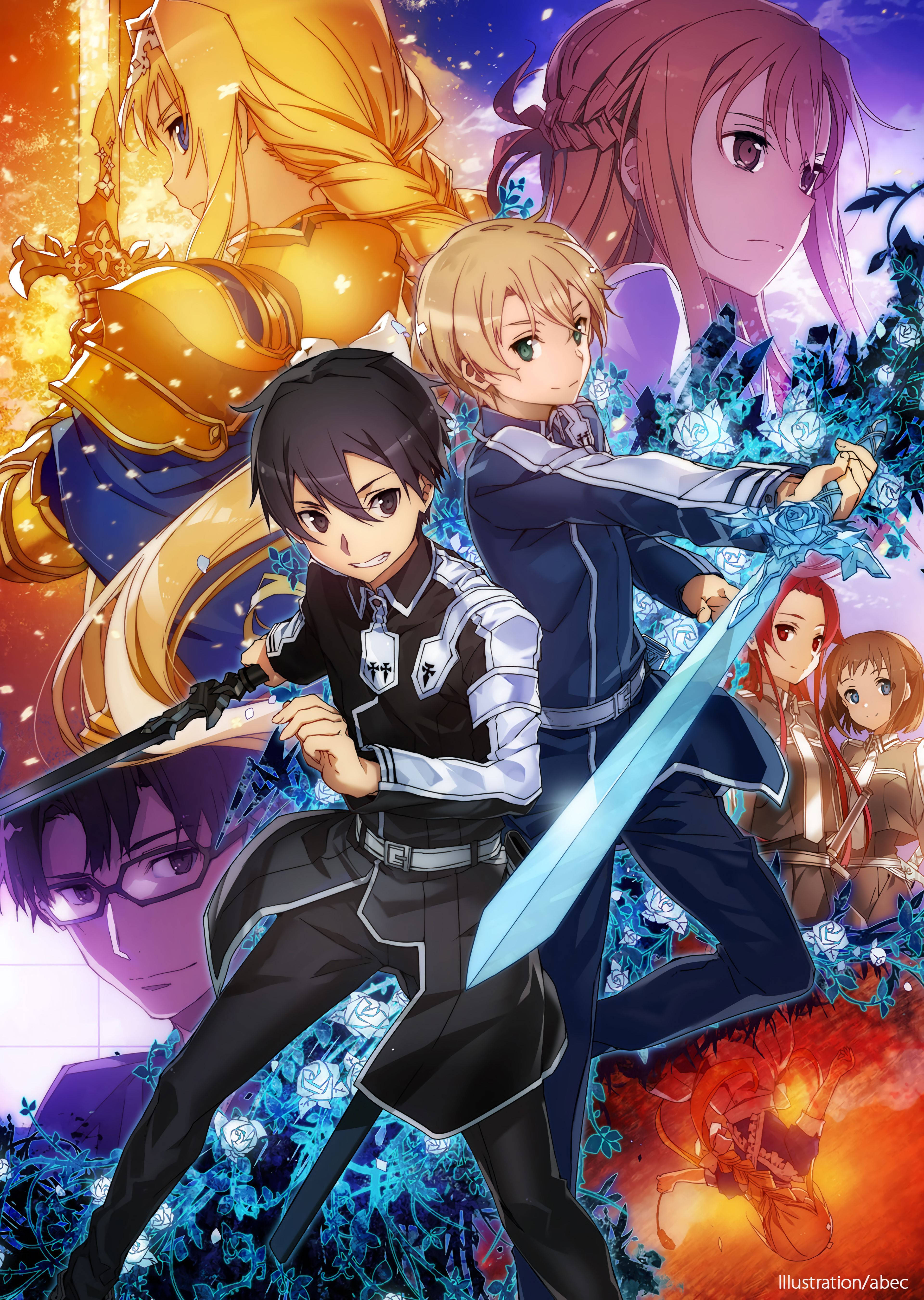 Kirito și prietenii săi, colorata distribuție a SAO Fundal