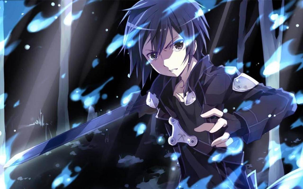 Kirito, un băiat anime curajos din Sword Art Online Fundal