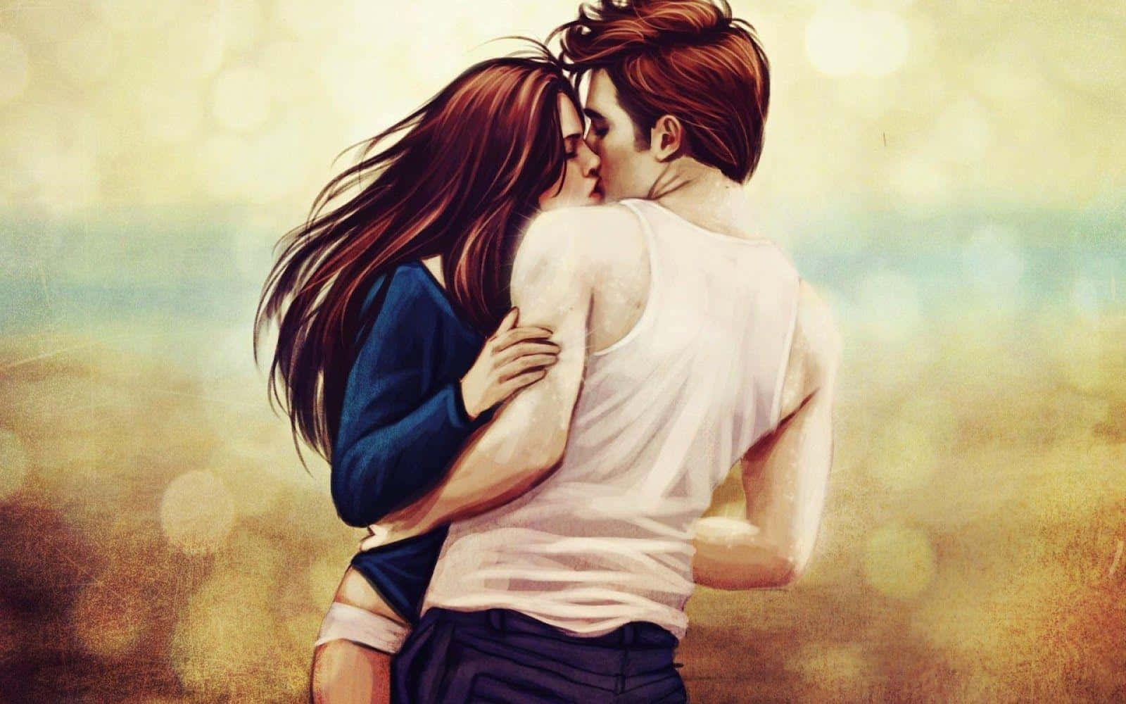 Kirsten Stewart sărutul iubirii din Twilight Fundal