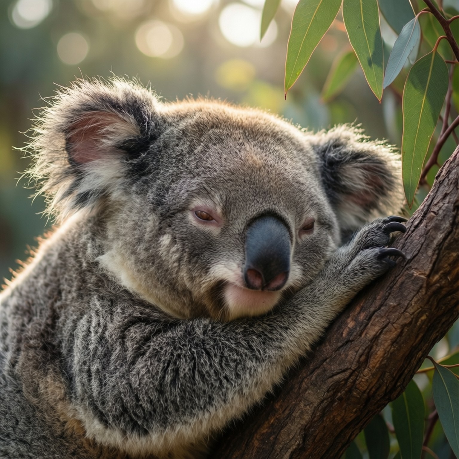 Koala adormit dimineața Fundal