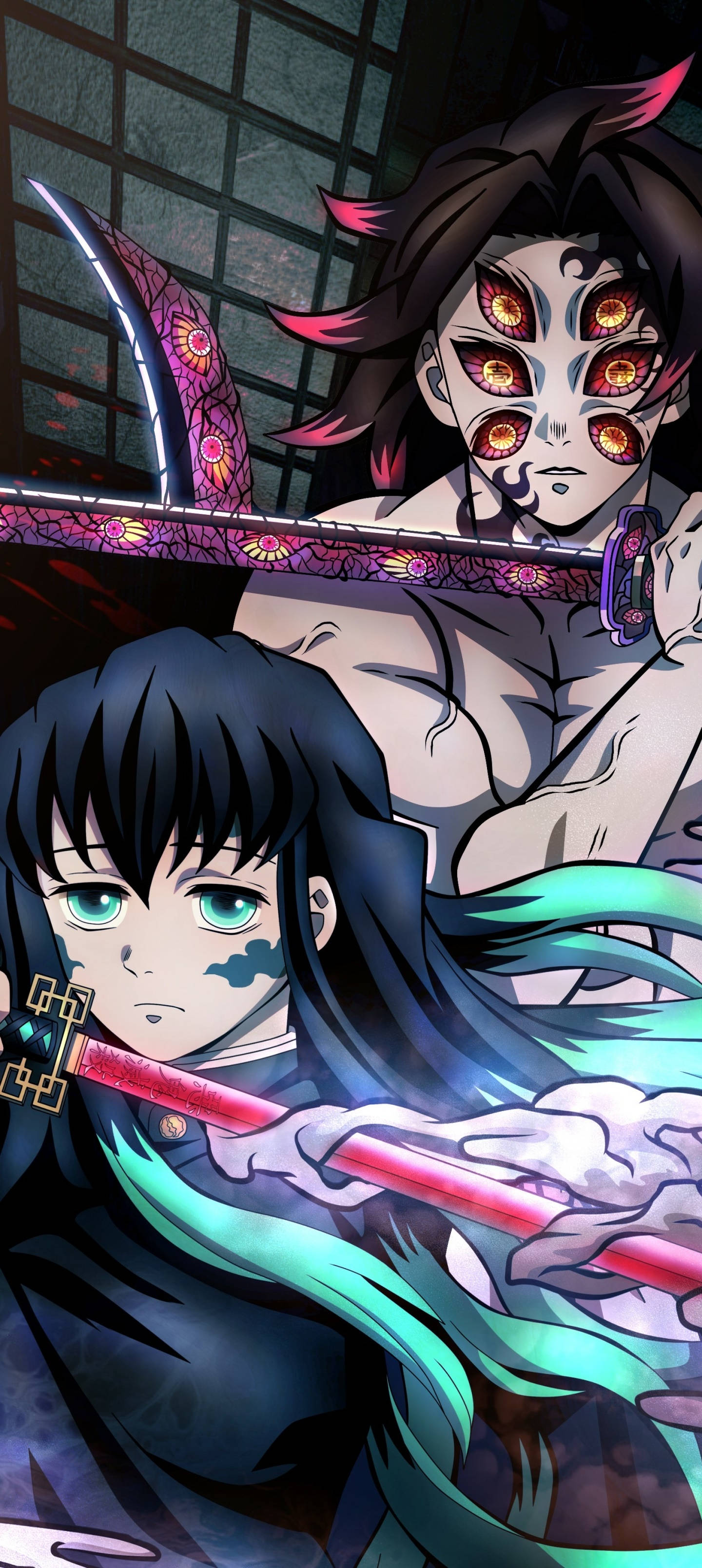 "Kokushibo, nemilosul Demon Slayer de rang superior" Fundal
