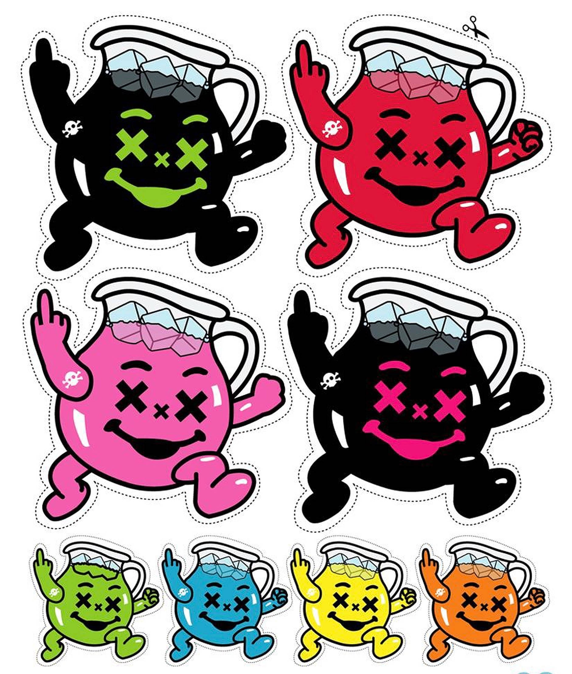 Kool Aid Man în diverse culori Fundal