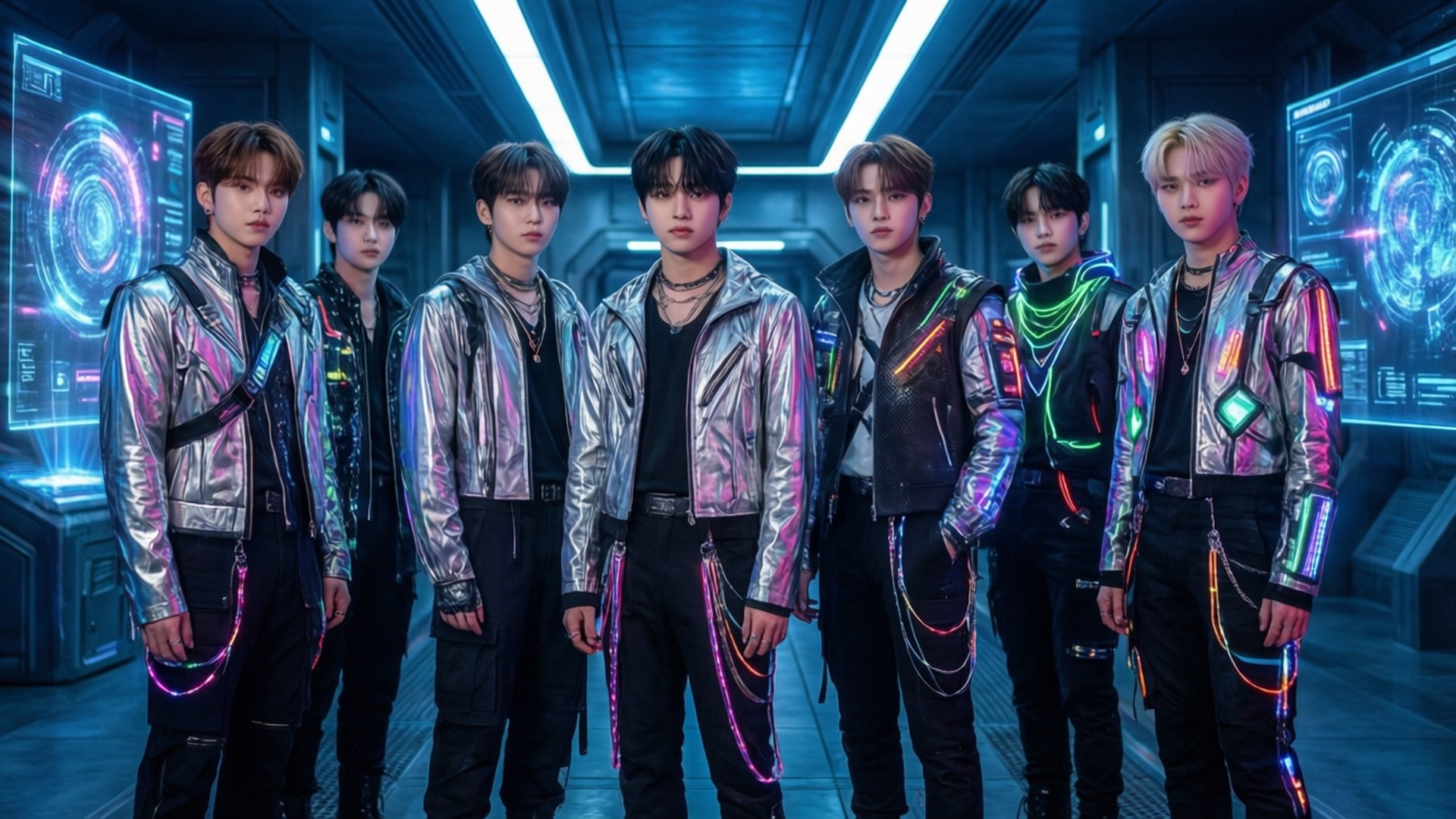 Kpop Cyberpunk Futurist Fundal