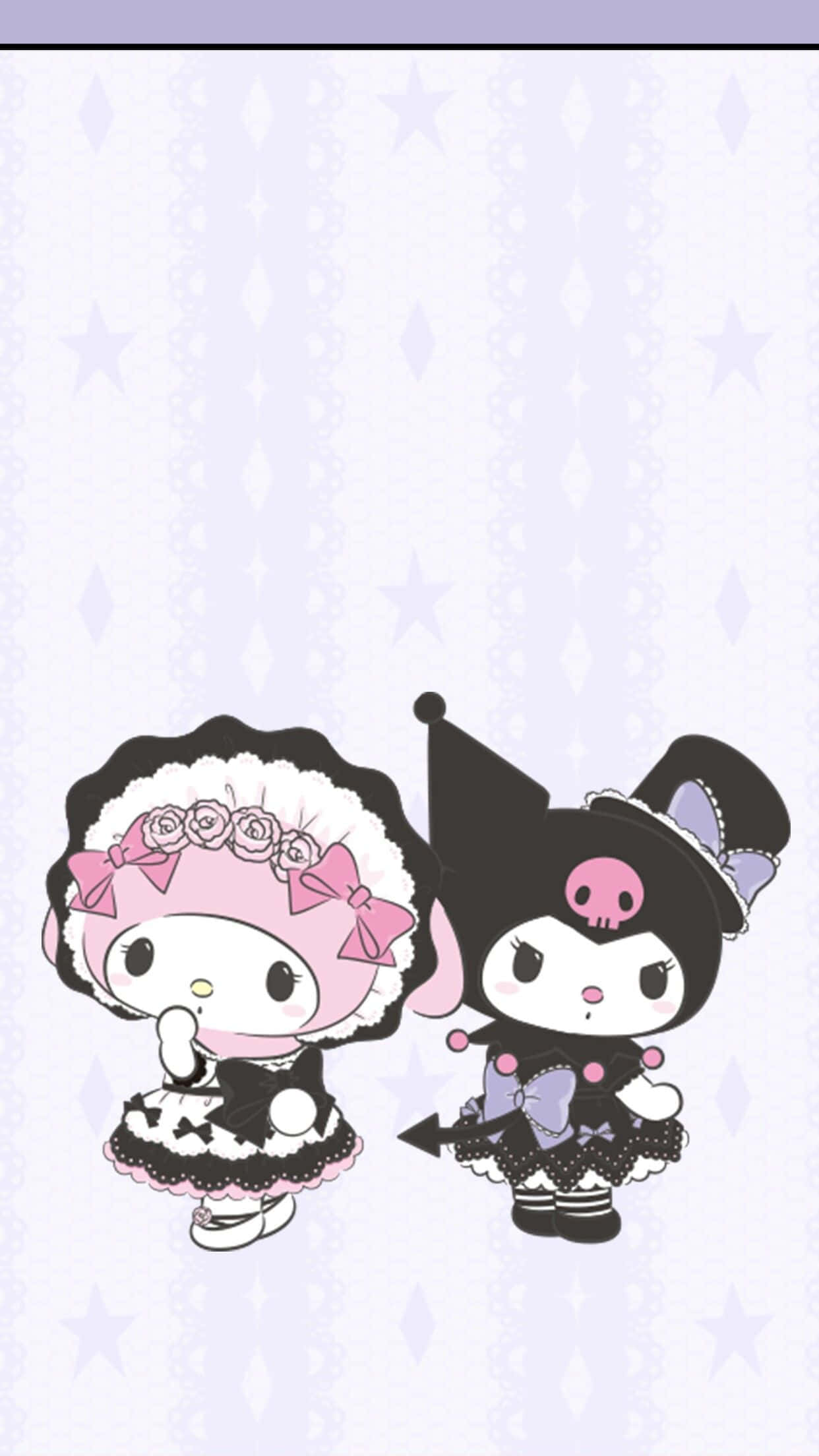 Kuromi iPhone My Melody în ținută de servitoare Fundal