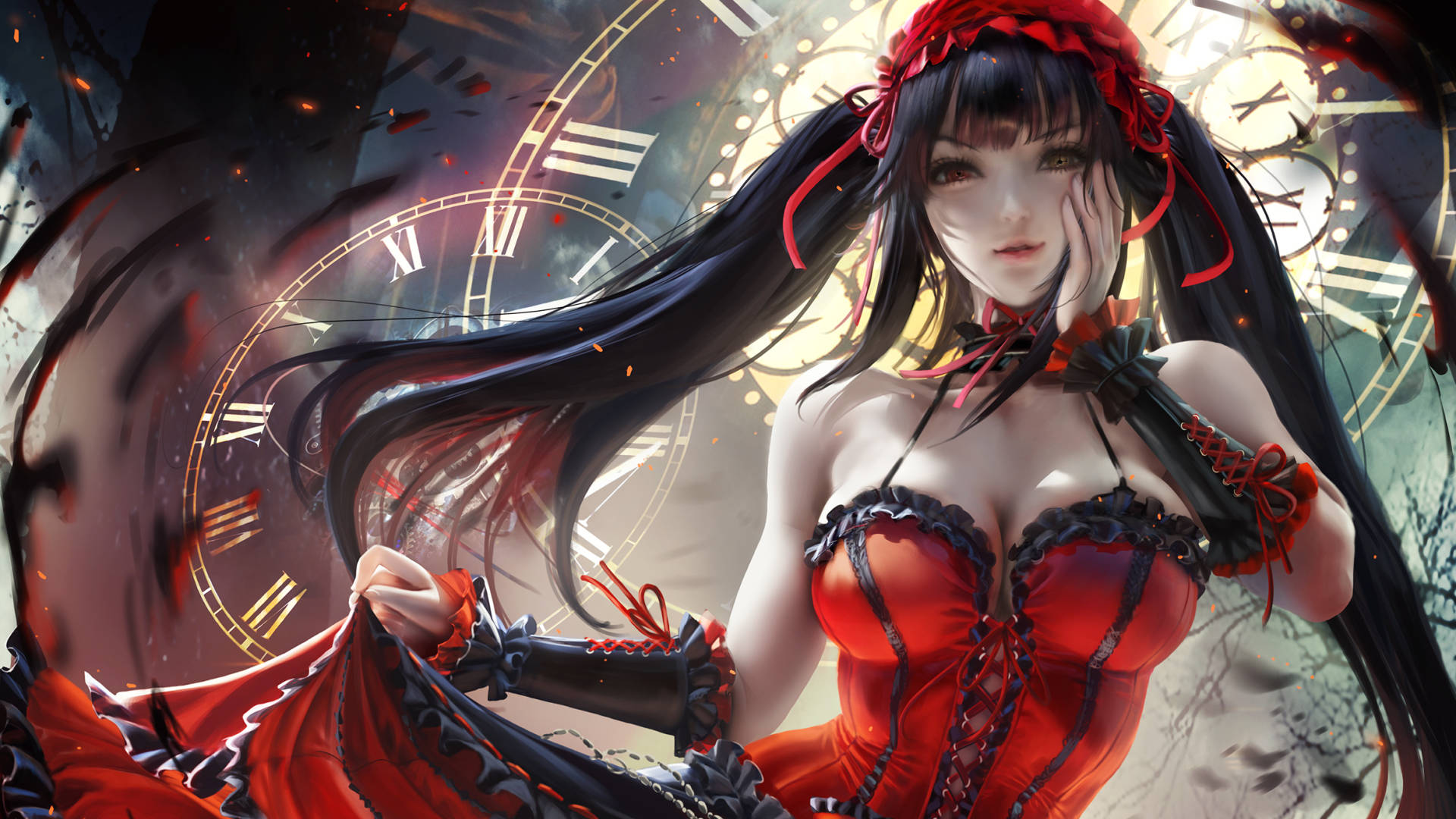 Kurumi Tokisaki Pfp Anime Edgy Fundal
