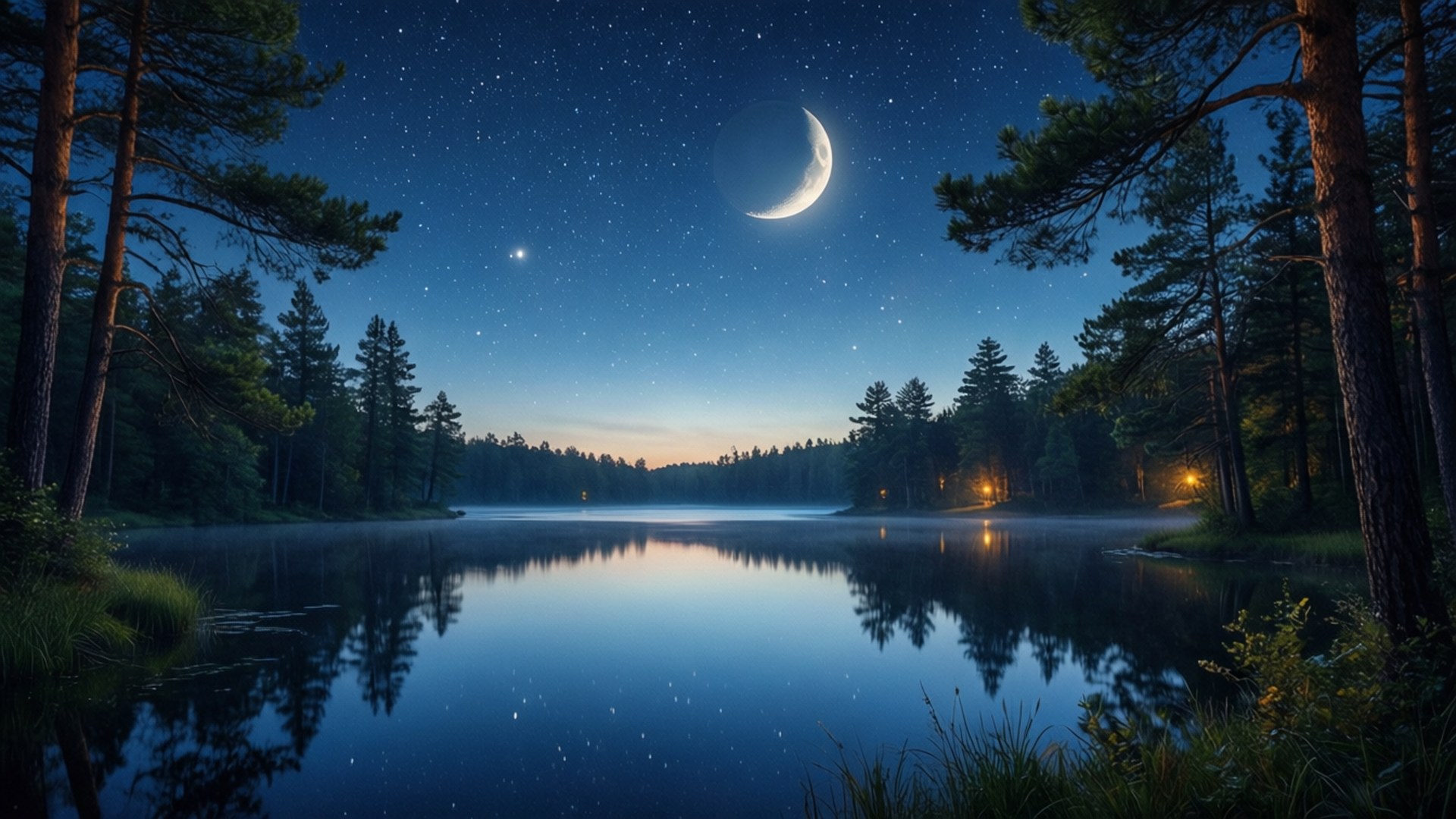 Lac Stele Nocturne Fundal