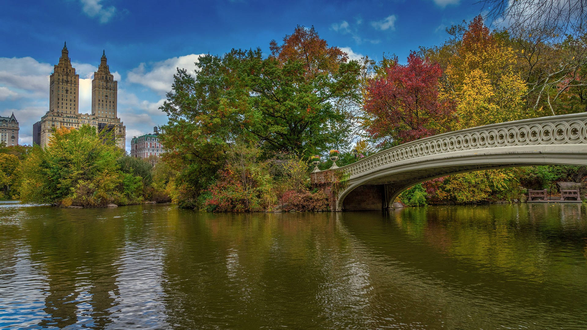 Lacul din Central Park cu pod Fundal