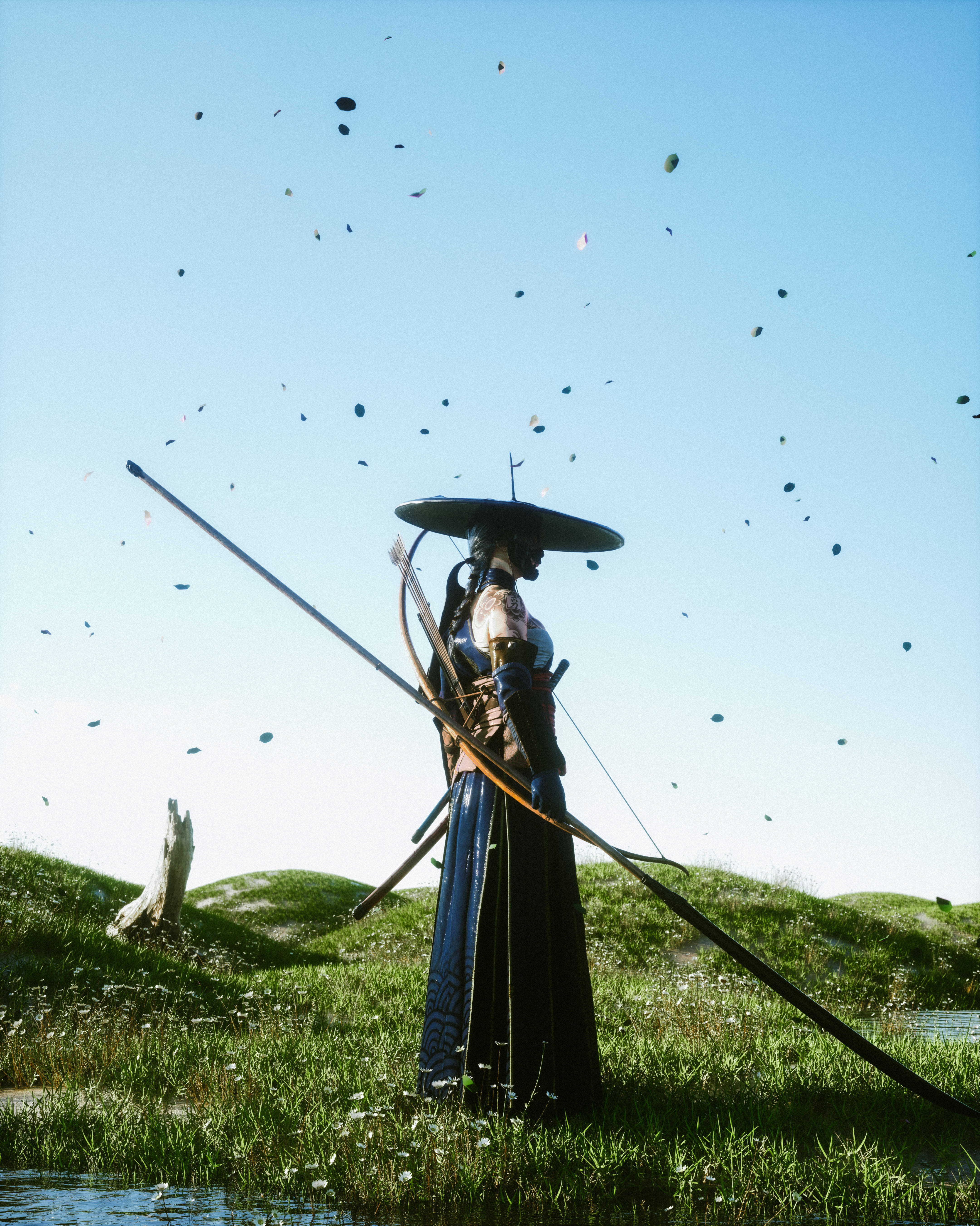 Lama lungă de samurai japonez Fundal