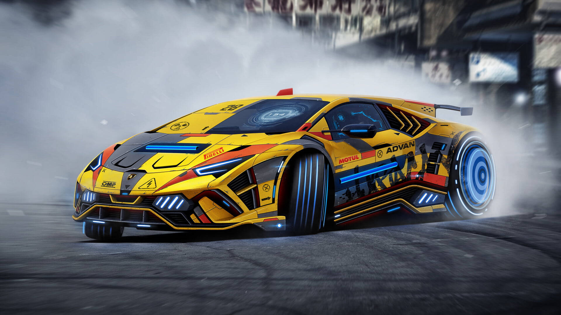 Lamborghini futurist cu drift Fundal