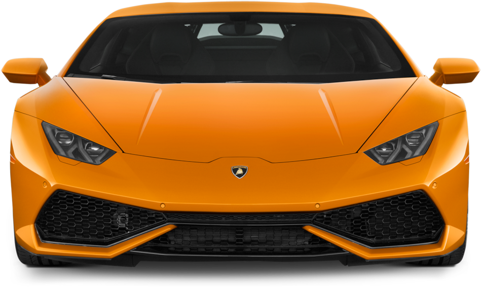 Lamborghini Huracan Portocaliu Vedere Față Fundal