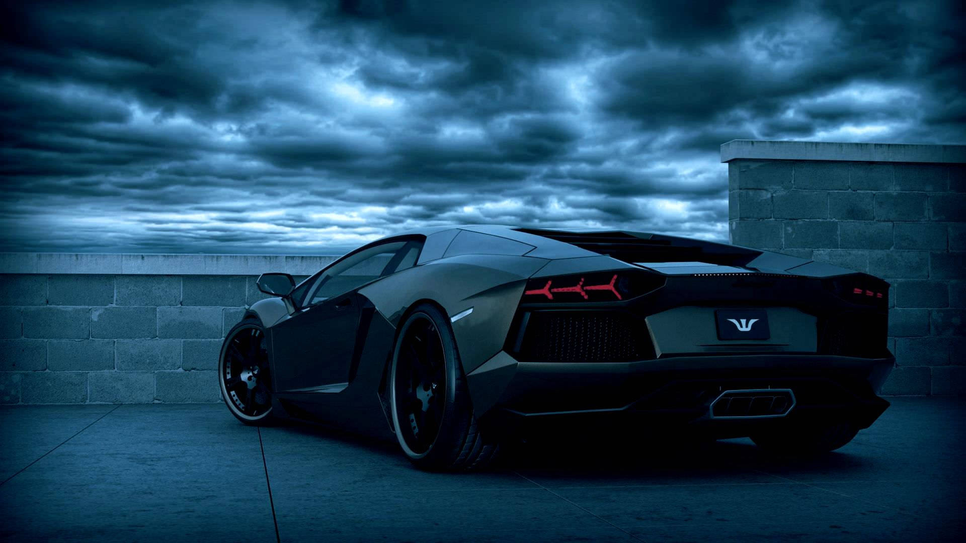 Lamborghini negru-albastru închis Fundal