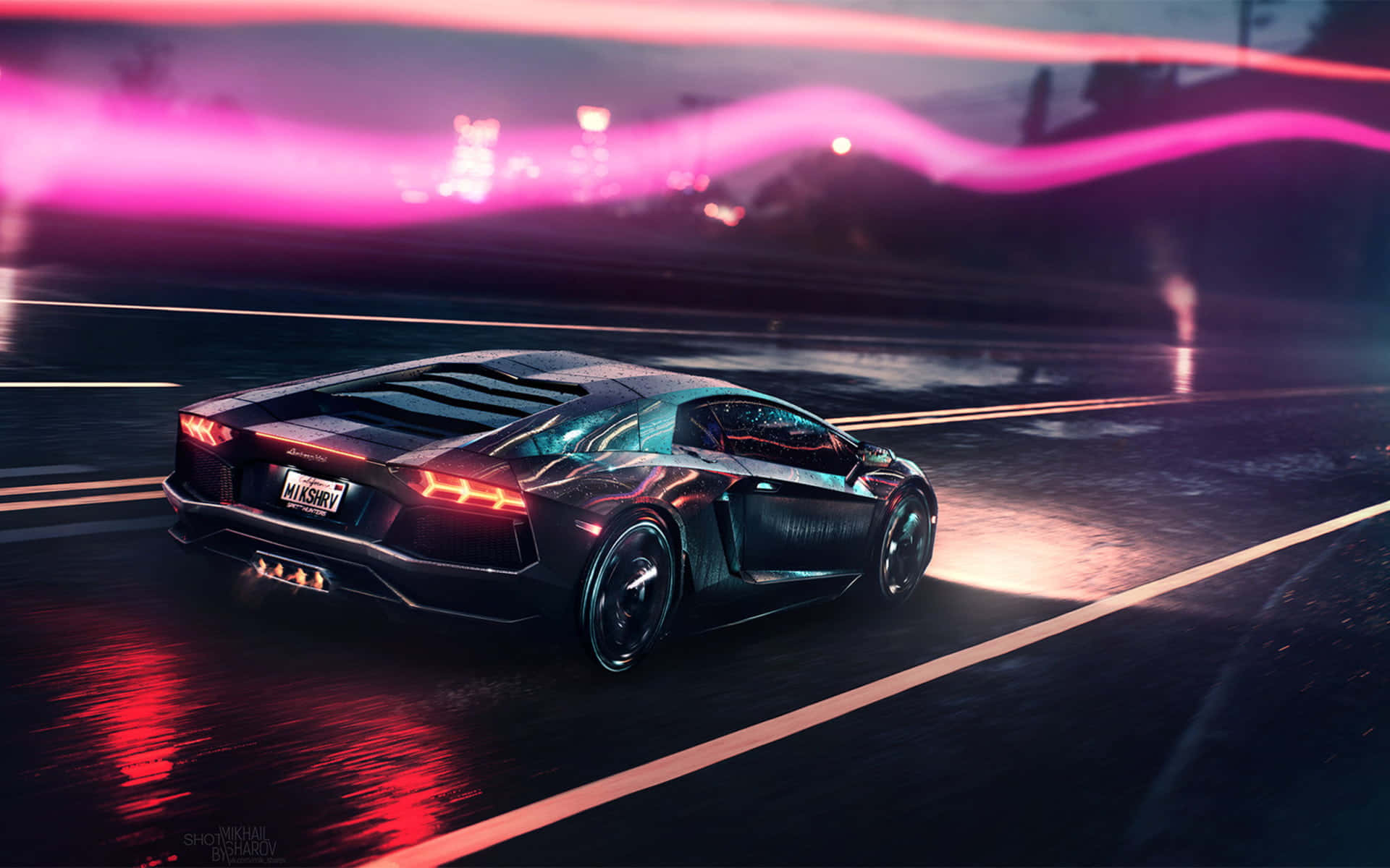 Lamborghini Neon Daze Fundal