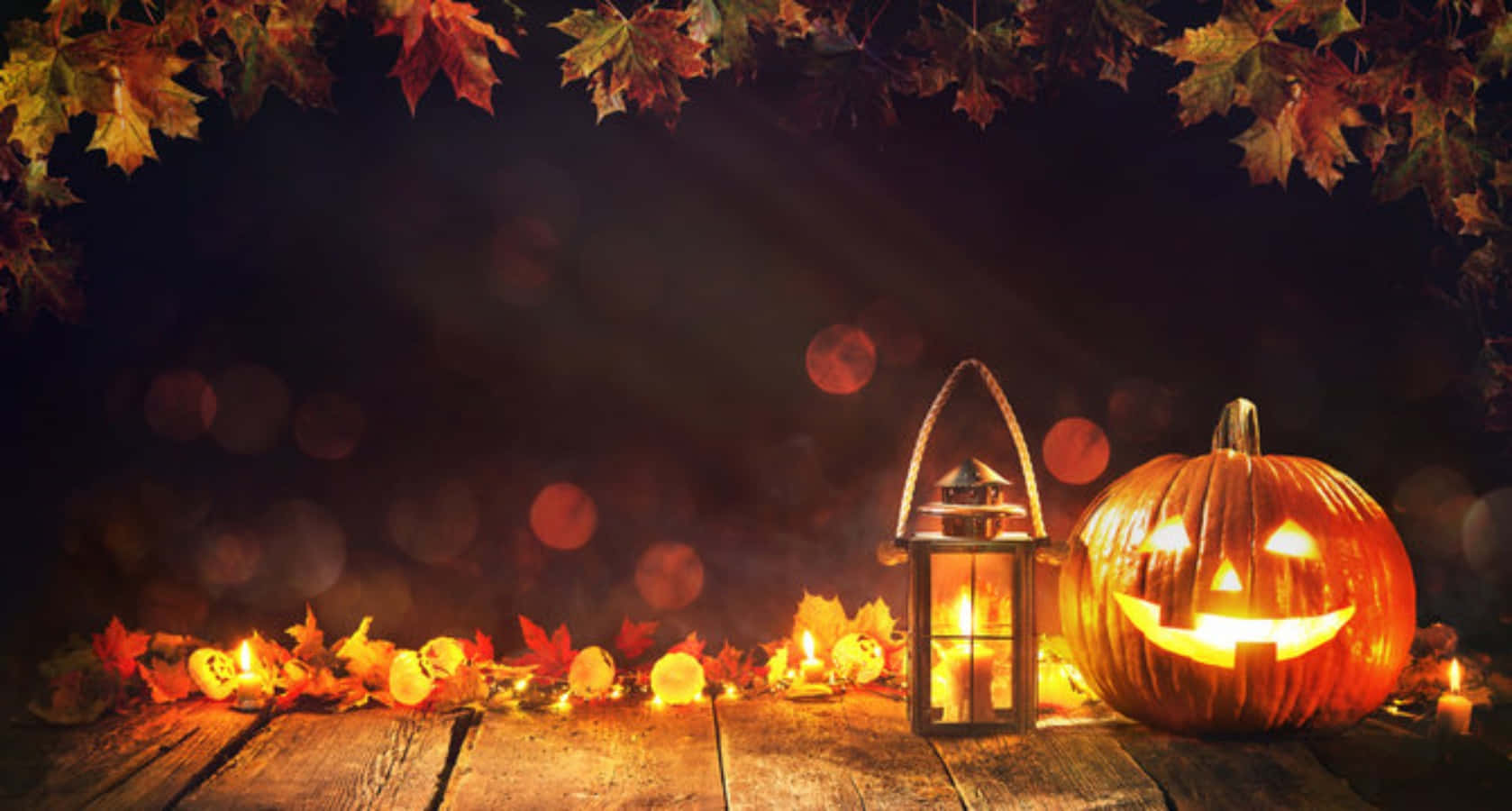 Lampă de Dovleac de Toamnă de Halloween Fundal