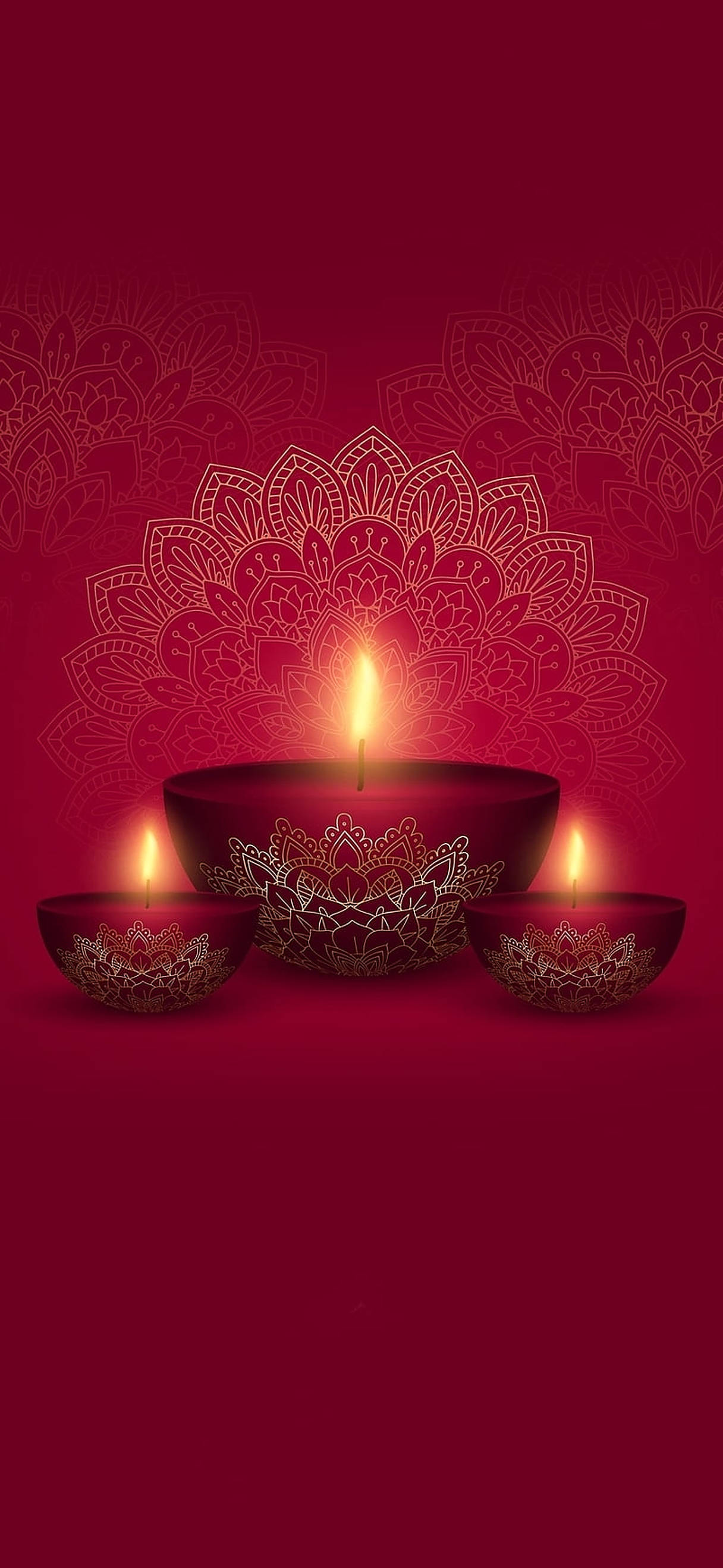 Lampioane roșii de Diwali iluminate într-o noapte festivă Fundal