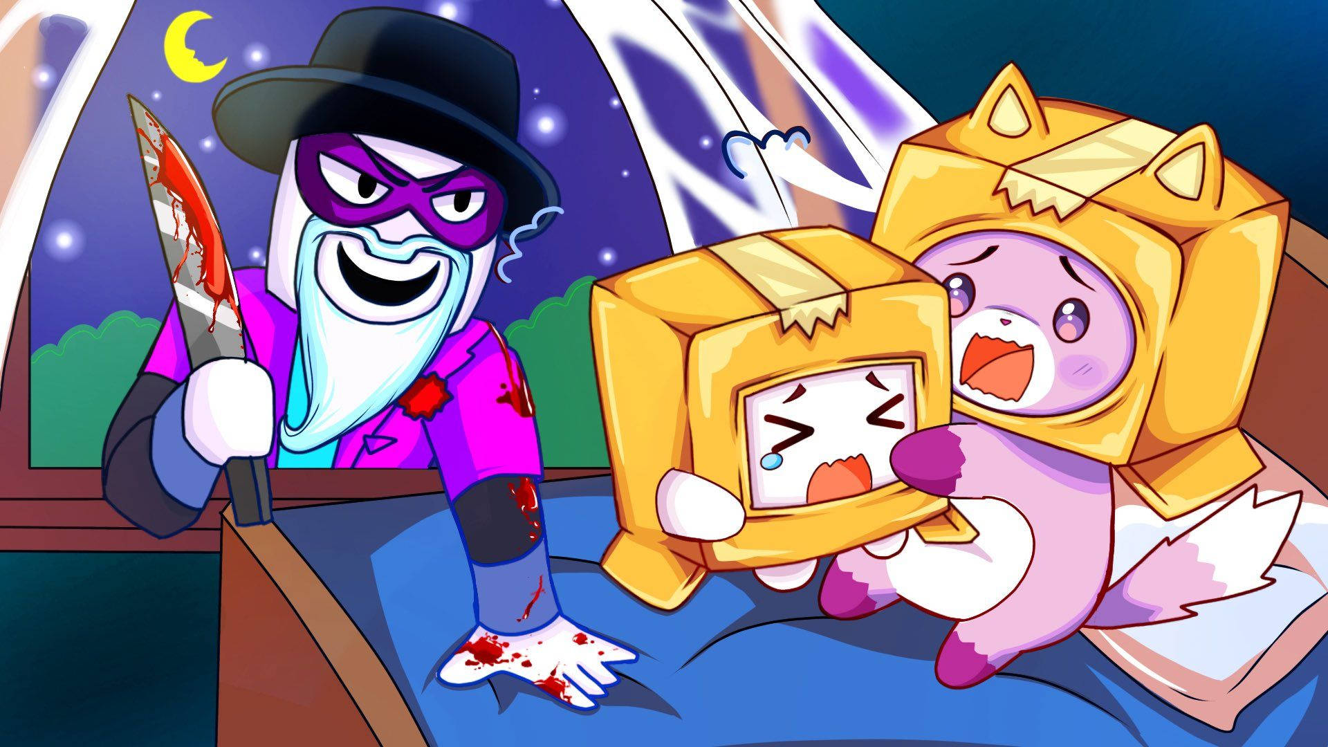 LankyBox Boxy Foxy și Scary Larry Fundal