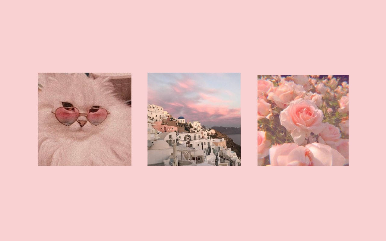 Laptop Roz Delicat în Stil Pinterest Fundal