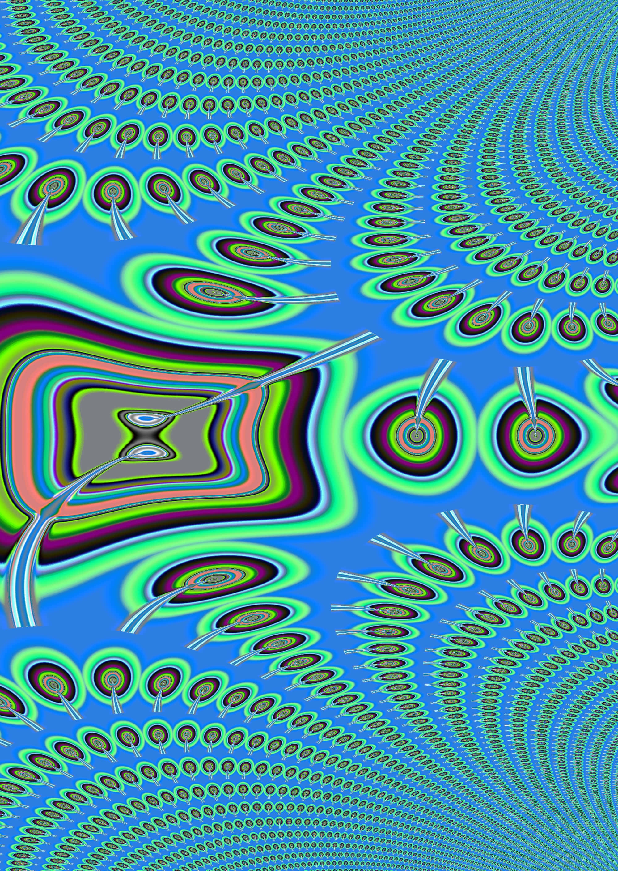 Lasă-ți mintea să plutească în derivă cu acest peisaj trippy albastru uluitor Fundal