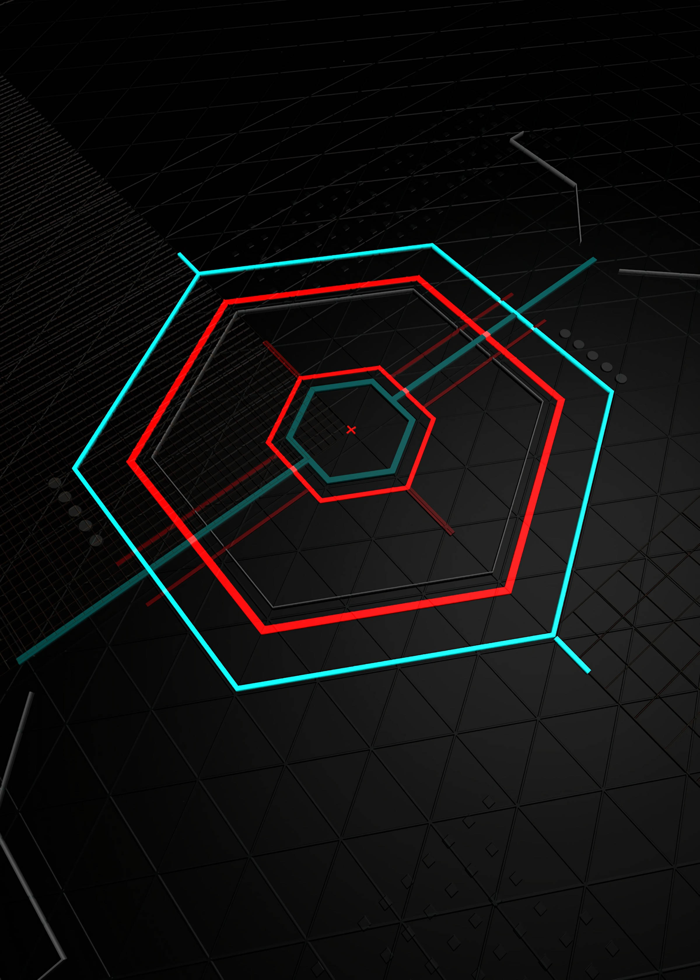 Neon Hexagon Laser Fundal