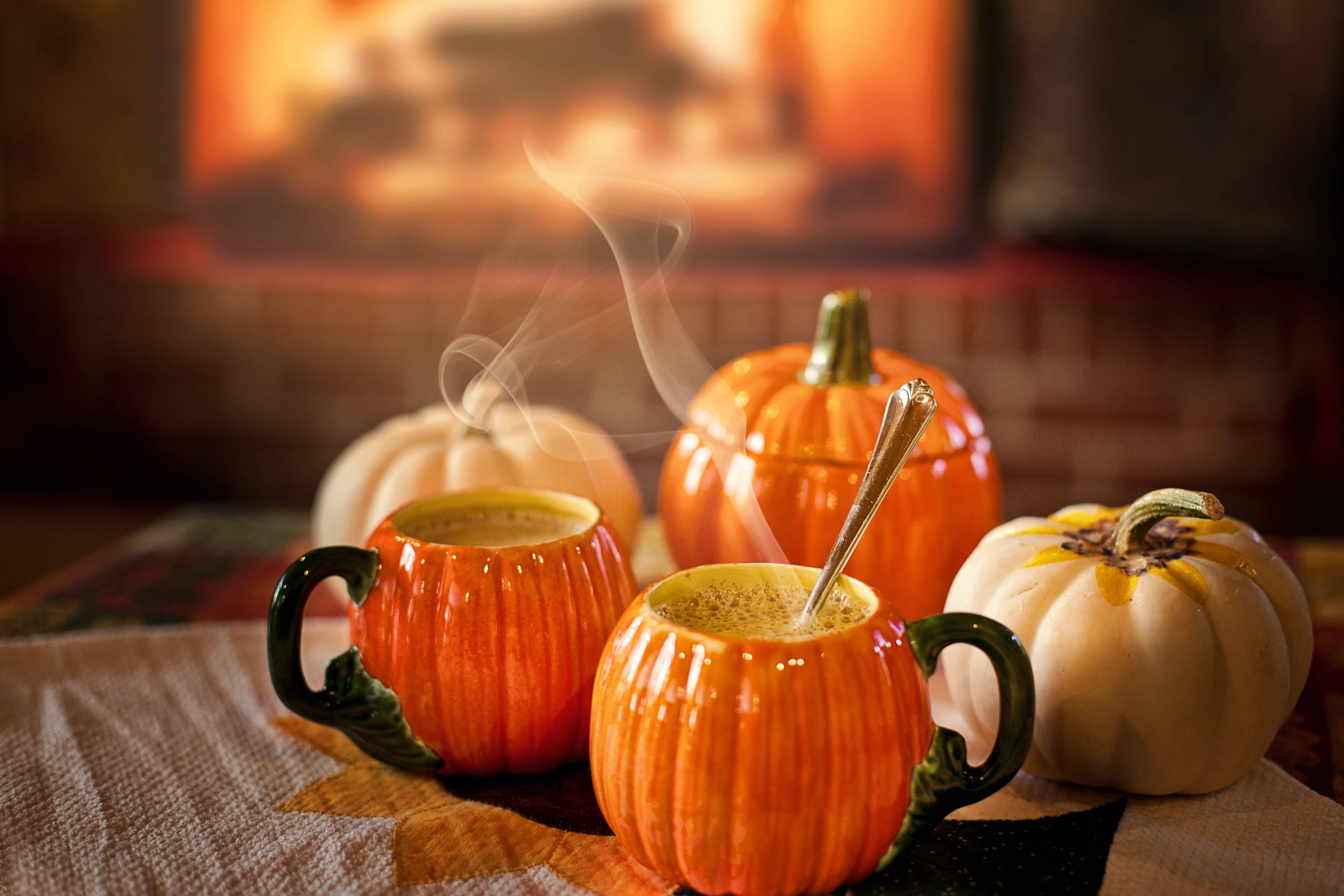 Latte de dovleac drăguț de Halloween Fundal