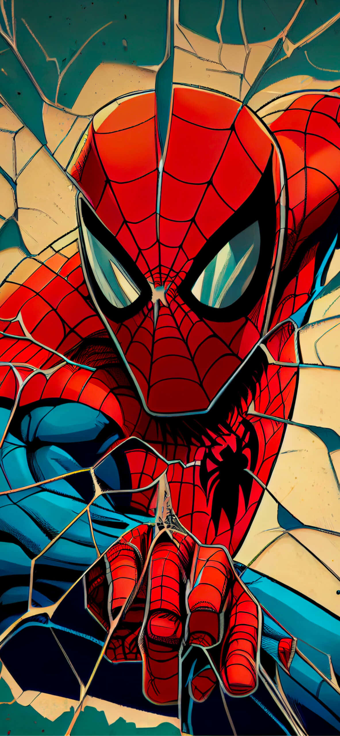 Legănându-se prin oraș: Spiderman sare din clădire în clădire în căutarea dreptății. Fundal