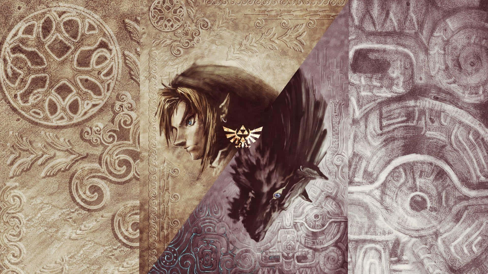 Legend Of Zelda Twilight Princess Link și Wolf Link Fundal