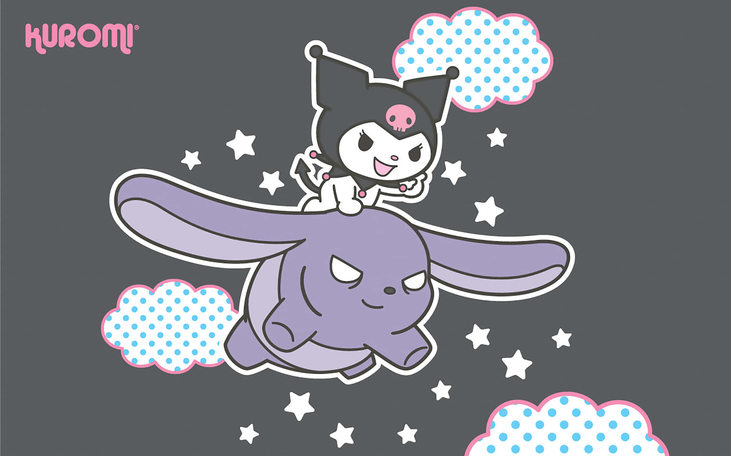 Legendă: Wallpaper Kuromi Kawaii Încântător pentru Fani Fundal