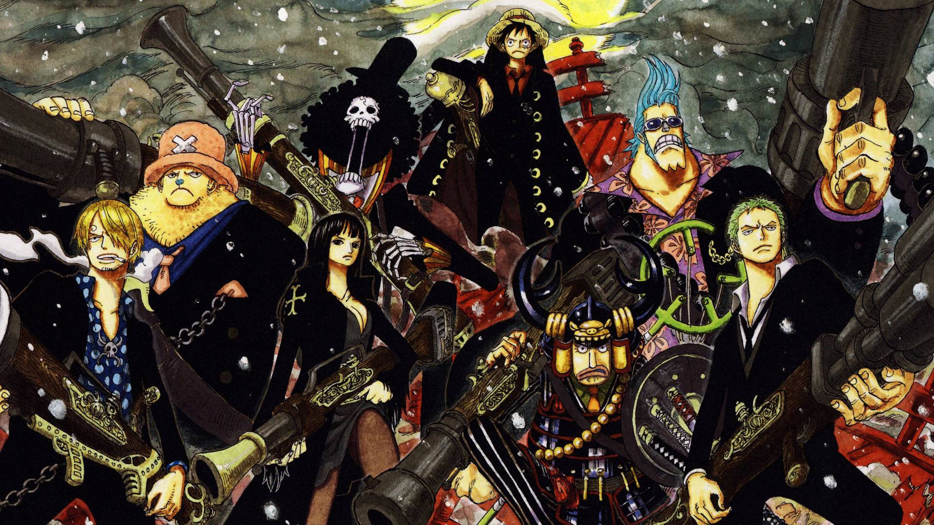 Legendarul echipaj cu pălărie de paie din One Piece Fundal