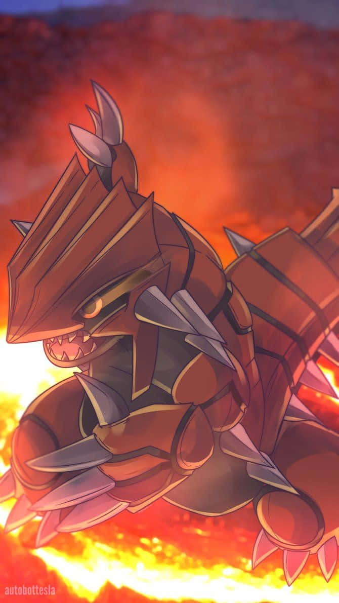 Legendary Groudon Conturat de Foc Fundal