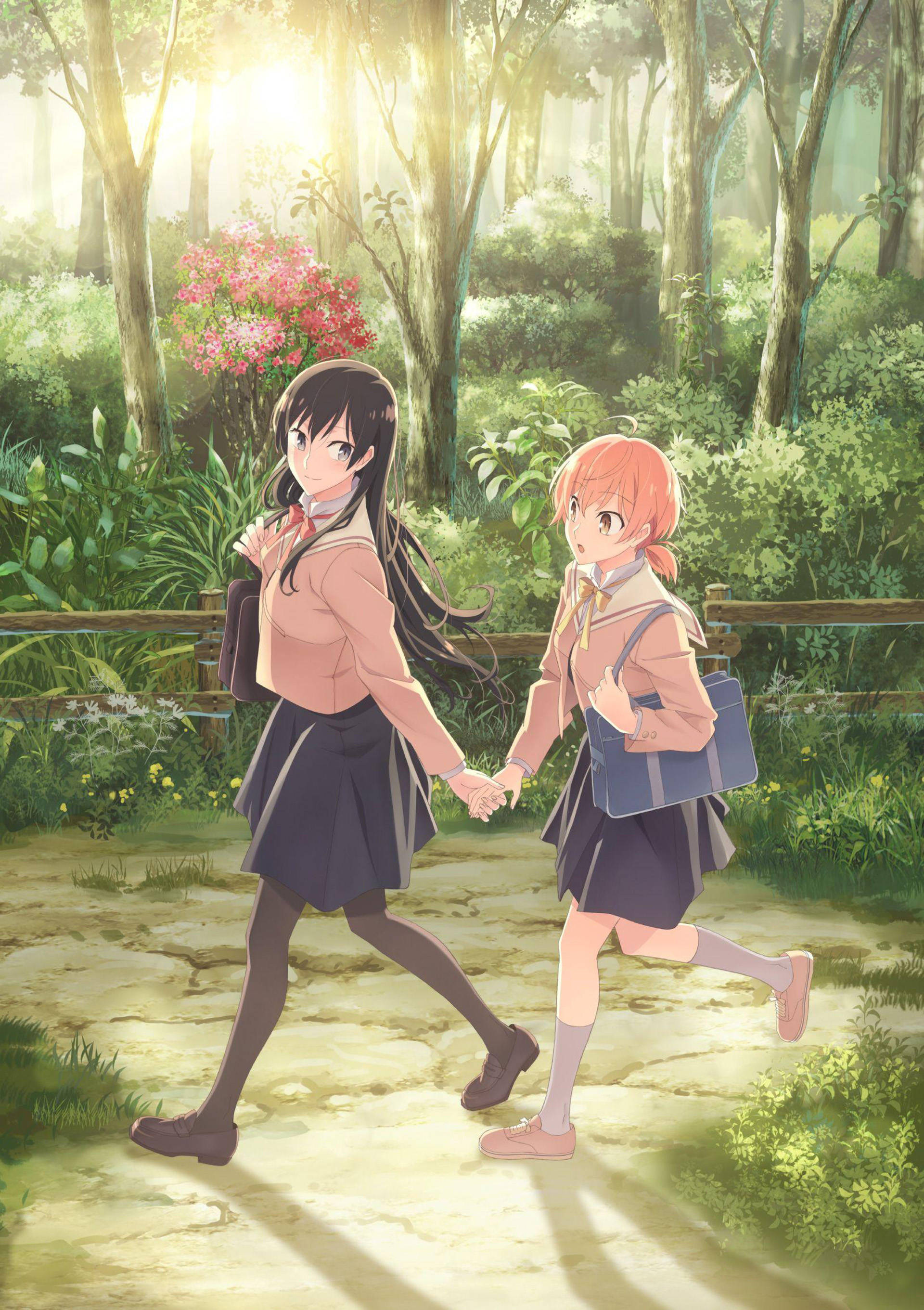 Lesbiene anime în pădure Fundal