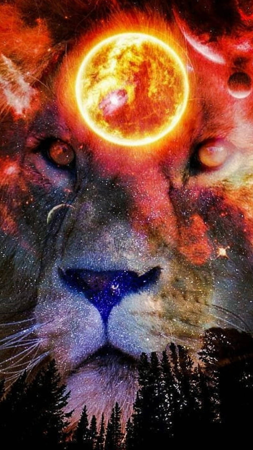 Leu Galaxie Lună Fundal